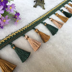rideau polyester franges couleurs multiples bordure decoratif elegante textile maison