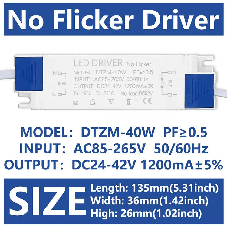 adaptateur alimentation led 10w 20w 30w 40w 50w transformateur éclairage dc2442v ac85265v panel spot