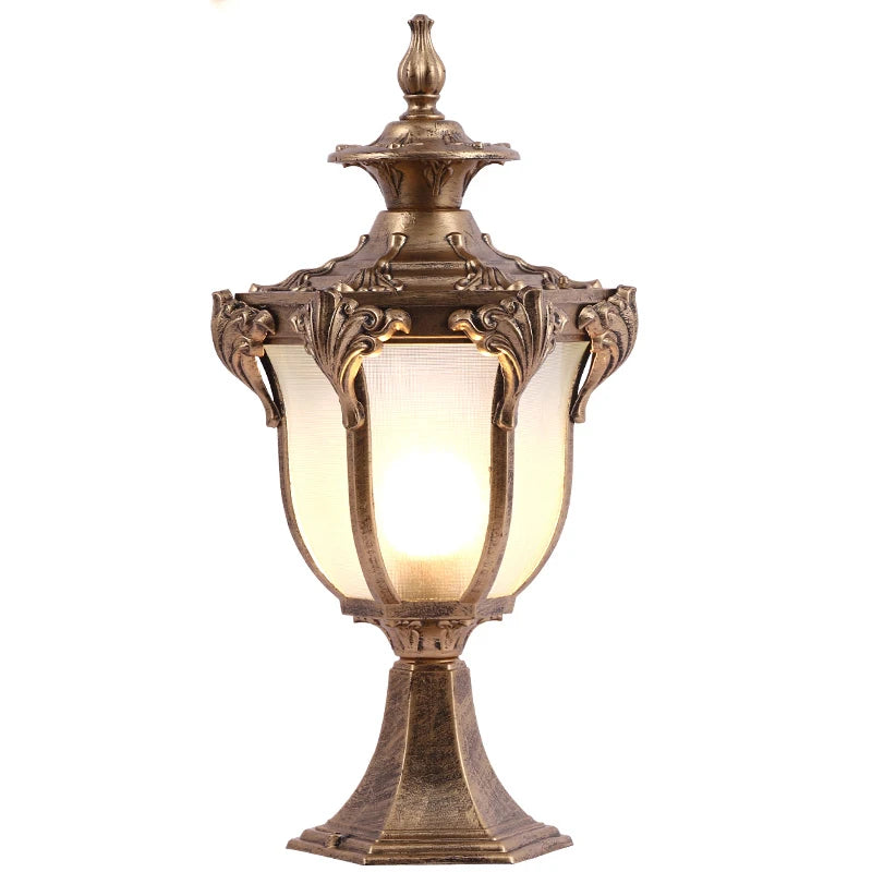 lampe jardin bronze classique ornements sculptés finition métallique imperméable ip65 ledextérieur vintage