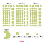 Stickers muraux lumineux étoiles lune moderne adhésifs vert fluo chambre enfants 12 feuilles lune