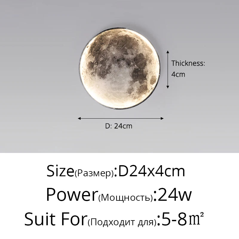 lumière murale lune moderne gris blanc relief adhésive led quotidienne chambre salon entrée