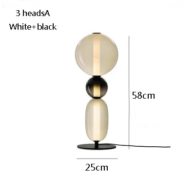lampe sol moderne rouge blanc doré pied stable minimaliste vitrail led translucent