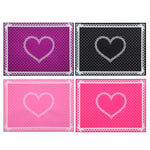 serviettes silicone points blancs noir rose bordure dentelle nail art classique coeurs pliableswasher resistant