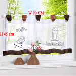 rideau fenêtre floral fruité bordure rayée semi transparent tringle chambre cuisine