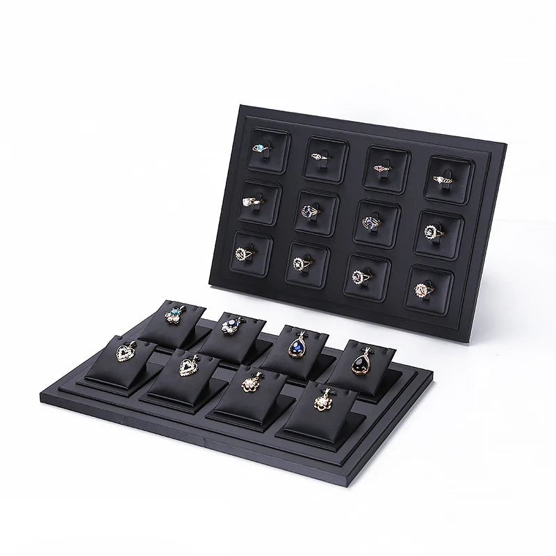 support bague noir clips moderne présentoir bijoux exposant bagues luxe affichage retail organiser vitrine