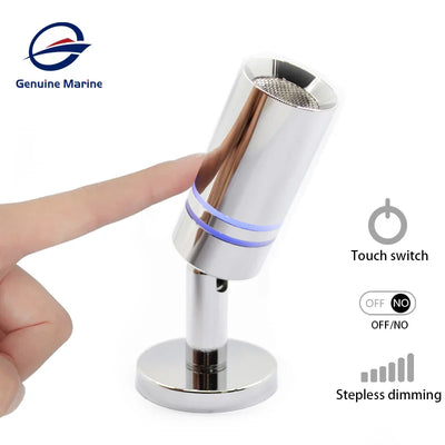 Lampe de lecture LED tactile argentée pour camping-car