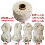 corde coton tissée rustique 100 naturelle 2mm 80m rouleau écologique haute ténacité blanc