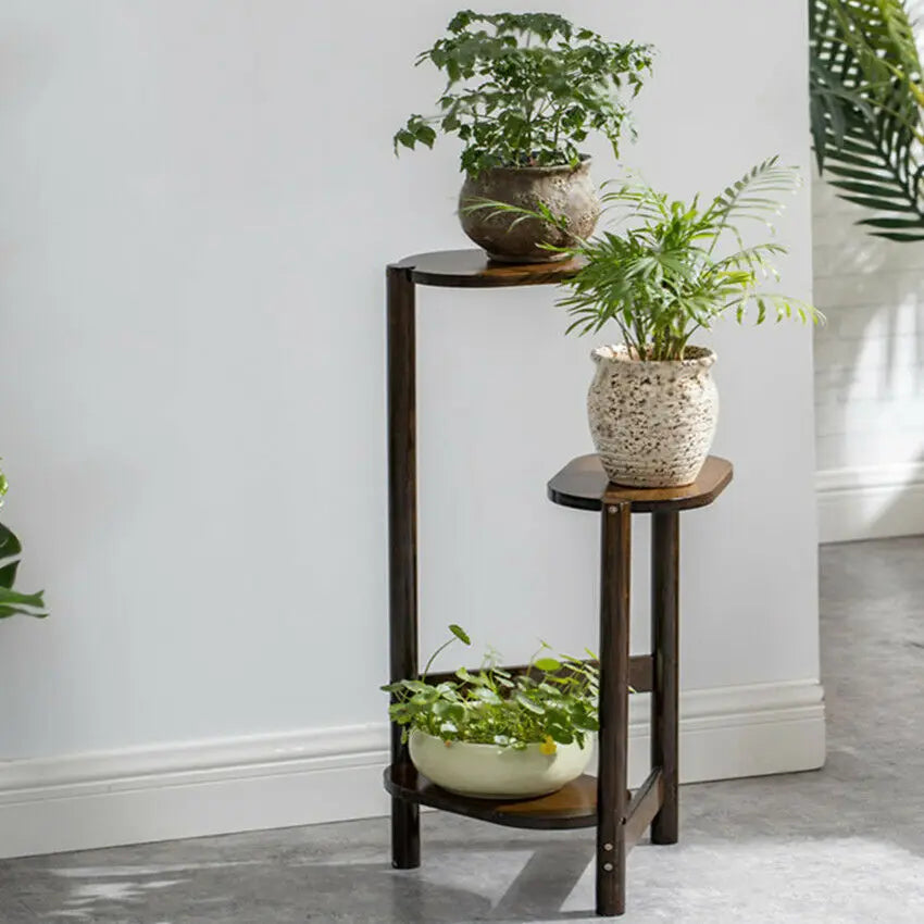 étagère plantes niveaux bois bambou brun moderne minimaliste assemblage vis fixationsintérieur chambre balcon angle