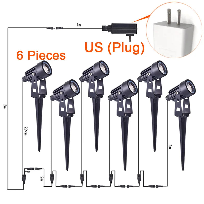 projecteur led moderne noir piquet cable 1m facile jardin extérieur ip65