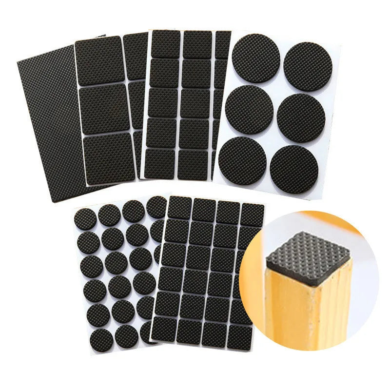 protecteurs meubles adhésifs mousse eva noir tissu petits points pratique utilitaire 12pcs rond 30pcs