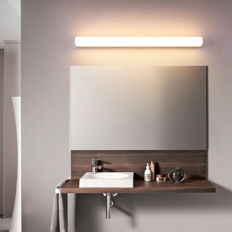 lampe salle bains éclairage blanc moderne fixe mur 220v led 55cm aluminium