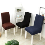 housse chaise marron noir bleu rose verte gris moderne spandex polyester jacquard unicolore elastic
