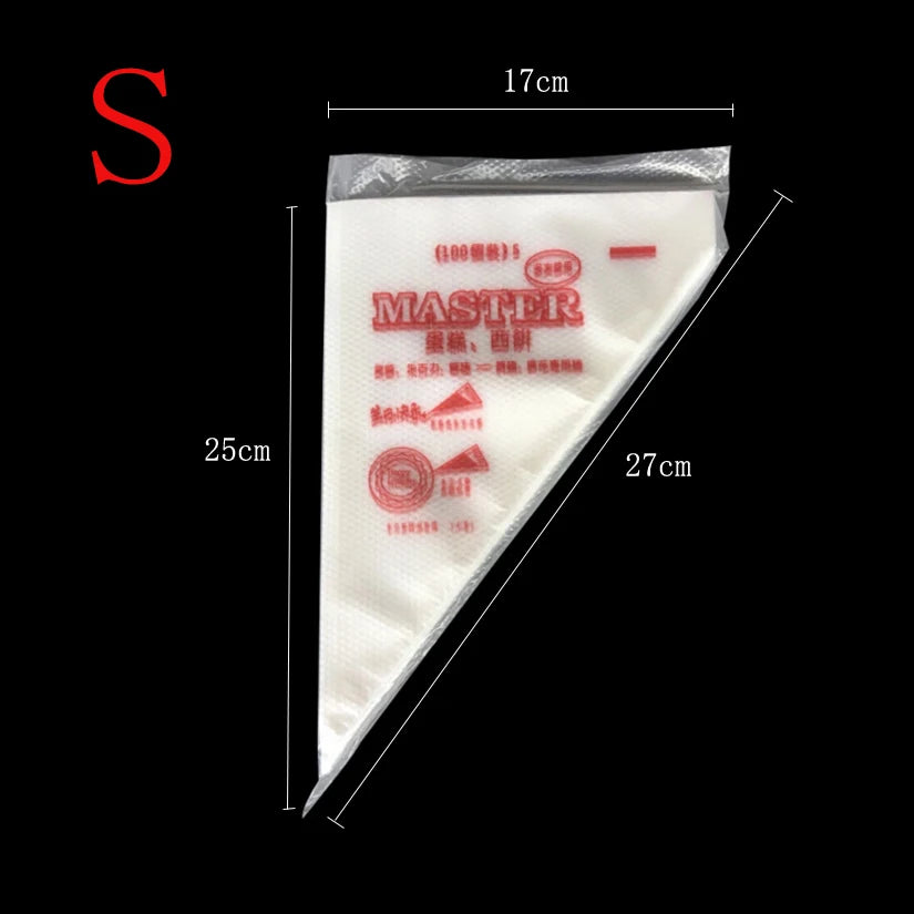 sacs décoration pâtisserie blanc rouge texturés translucides master logo dessert pâtissier triangle taille