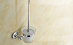 ensemble accessoires salle bain chrome blanc porte savon distributeur brosse wc tasse motif