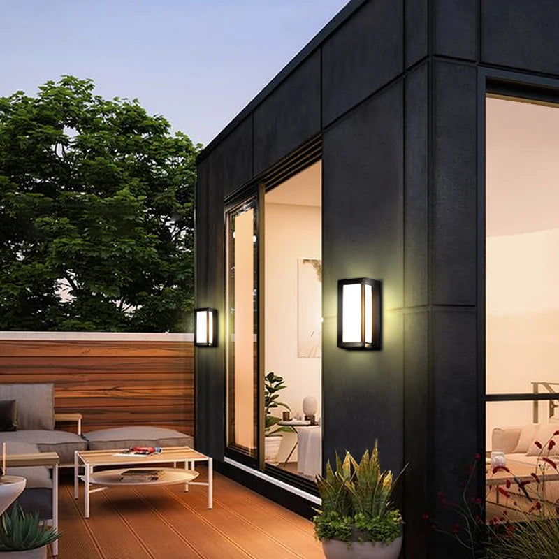 applique murale led impermeable detecteur mouvement exterieure contemporaine ornementale minimaliste verre trempé aluminium ip65