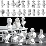 buste sculpté résine blanc détails granuleux classique réaliste décoration intérieureportrait miniature