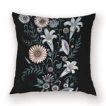 taies d'oreiller carrées fleur vintage polyester blanc décoratives