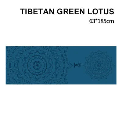 tapis yoga double couche non glissant bleu marine motifs floraux moderne 185x63cm yoga fitness