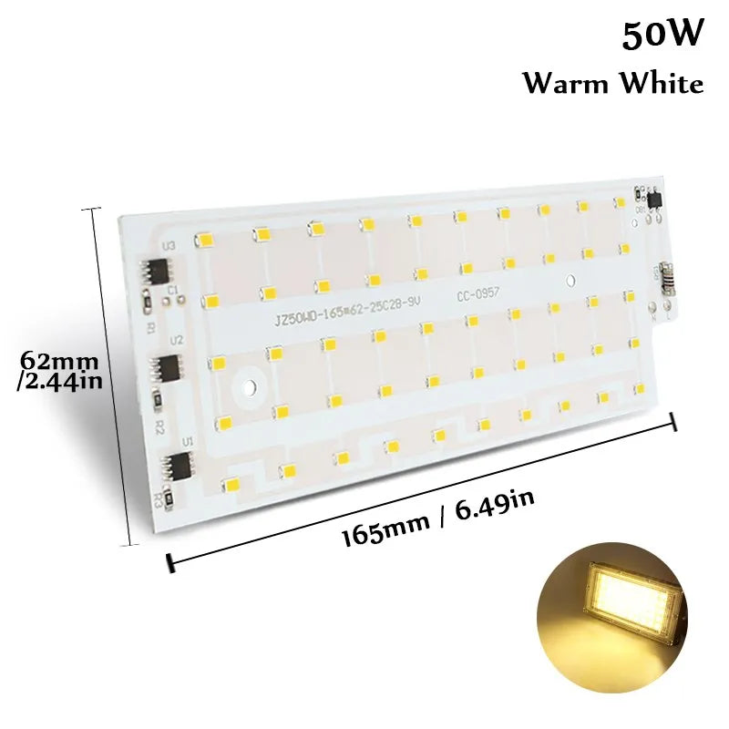 projecteur led 50w ic 220v large faisceau smd 2835 ip65 cool white warm white