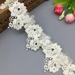 dentelle florale 3d polyester coton mariage chapeau robe blanche rose romantique