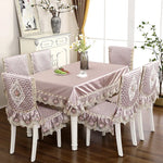 nappe rectangulaire brodée housses chaise élégantes imperméables polyester coton rose pâle bleu clair beigeclair