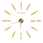 horloge murale moderne aiguilles noir doré argenté relief quartz salle manger salon minimaliste
