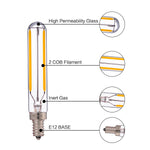 ampoules led filament dorés transparentes e12 e14 4w 6w 2700k 360° modernes 25000h