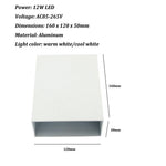lampe murale moderne led blanc noir fixée mur éclairage cuisine chambre salle manger