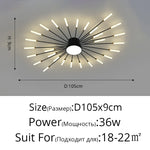 plafonnier moderne or noir lumineux acier alimentation électrique flux lumineux élevé chambre salon