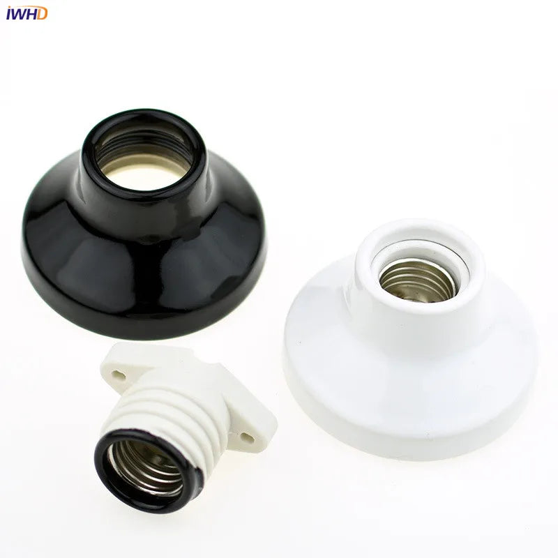 socle ampoule e27 douille blanche noire moderne adhésif porcelaine certifiée ccc ul rohs