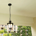 lampe suspendue classique dorée ornements sculptés verre translucide chambre salon vintage