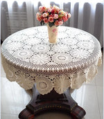 serviette table crochetée motifs floraux 100% coton beige clair traditionnelle maison fêtesextérieur