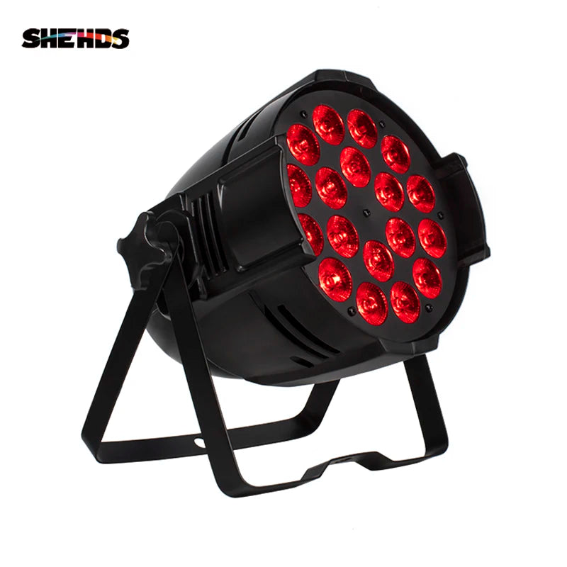 projecteur led noir professionnel moderne 64 leds rgbw 18w 60000h dmx.channels tringles sorties électriques