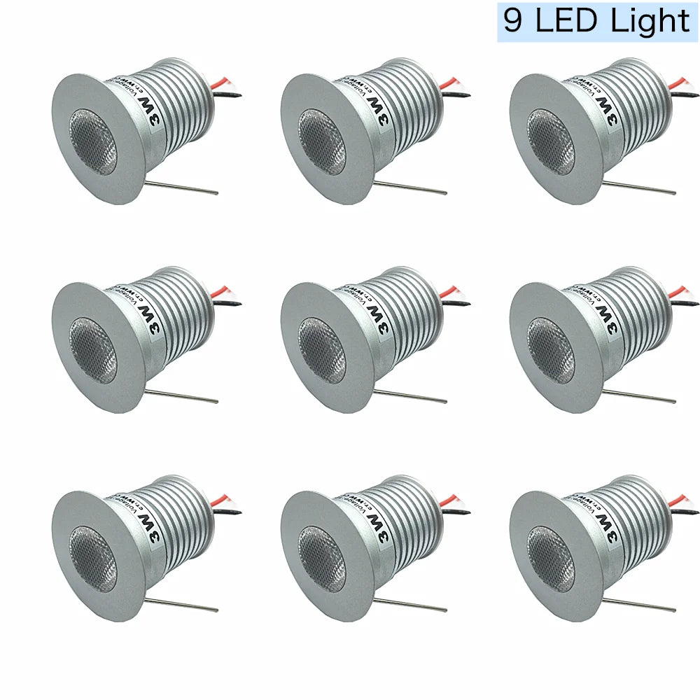 Mini spotlight LED argenté 3W 12V 24V moderne câble grille refroidissement