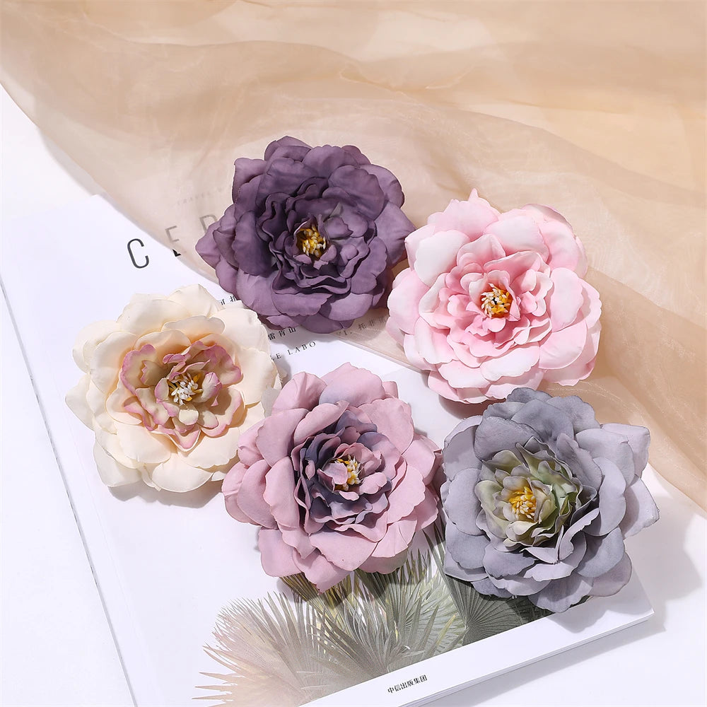 fleurs artificielles roses pivoines soie decoration maison romantique violet blancintérieur mariage