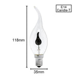 lampe led flamme noire transparente moderne e27 e14 3w 250 lumens 30000h
