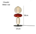 lampe sol moderne rouge blanc doré pied stable minimaliste vitrail led translucent