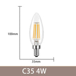 ampoules led filament dorés transparentes e12 e14 4w 6w 2700k 360° modernes 25000h