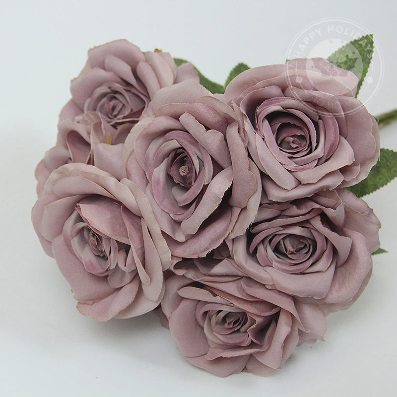 bouquet roses artificielles violettes blanches rose pâle mariage anniversaire décoration intérieure classique