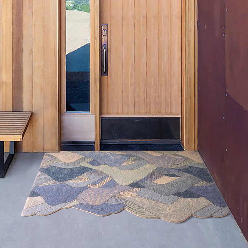 Tapis de porte en PVC et caoutchouc jaune pour salle de bain