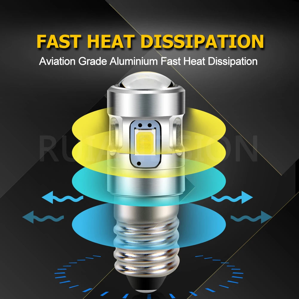 ampoule led e10 500lm 6000k 3000k 12v 4smd 2835 tech argent noir