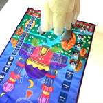 tapis interactif éducatif prière enfants musulmans illustrations mosquée palmiers motifs floraux éducatifs