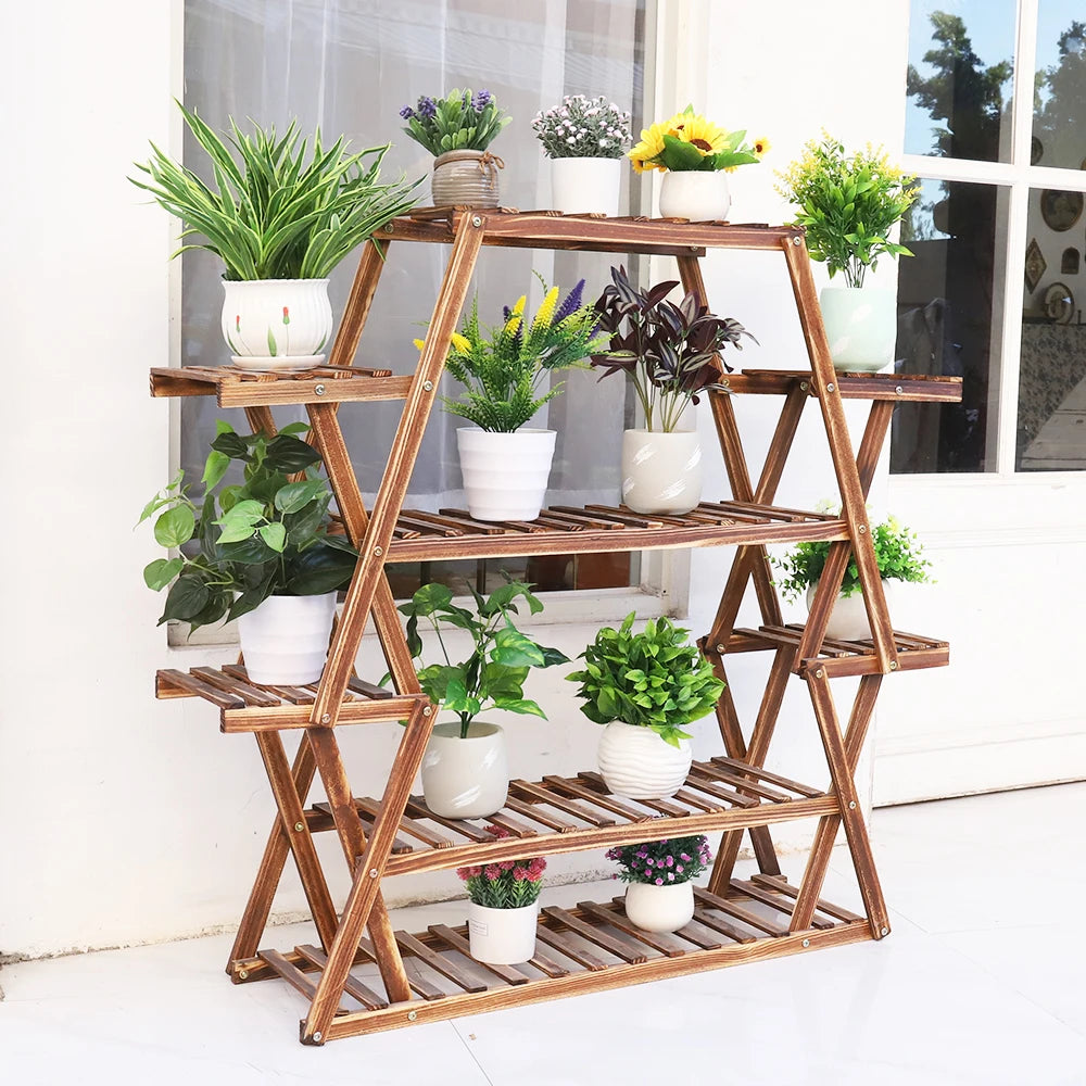 étagère pliable bois moderne niveaux plante artificielle vis fixations minimalistes