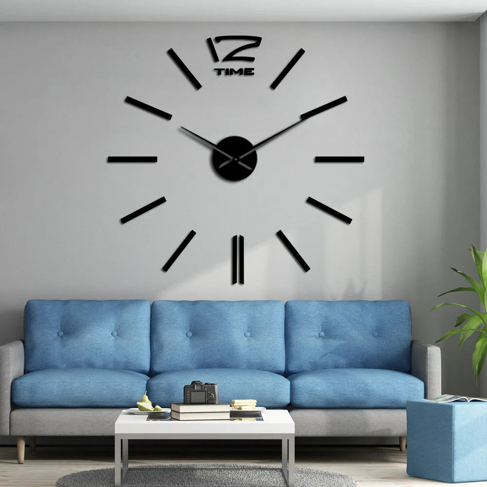 Détail horloge autocollante abstraite grand format