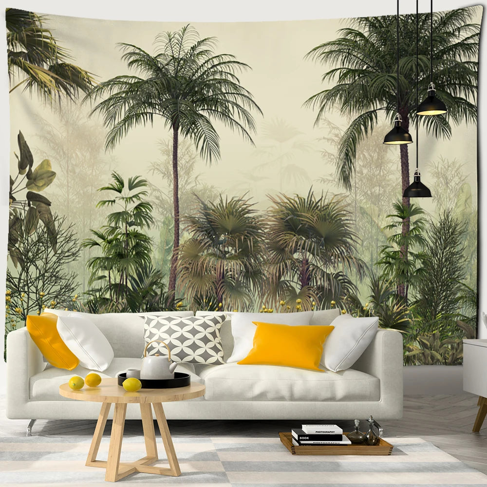 Tenture murale psychédélique dans une chambre décorée