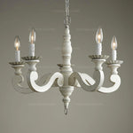 lustre bois blanc ampoules classique élégant suspension chambre enfant cuisine