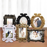 cadre photo elliptique floral vintage baroque noir or blanc violet bois sculpté mur