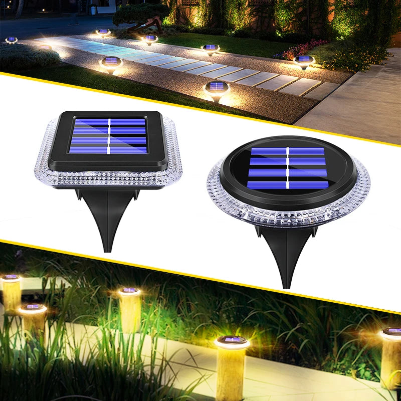 Lampe solaire extérieure 8LED moderne imperméable ip65 noir bleu blanc jardin decoration led tranche