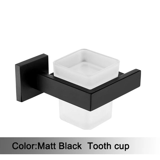 accessoires salle bain noir mat moderne porte serviettes rouleau papier savon