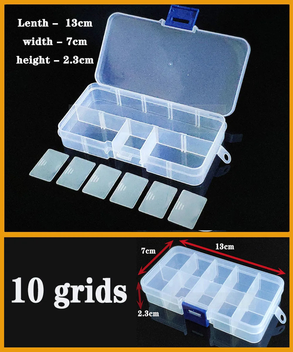 boite rangement plastique transparente compartiments ajustables bijoux petits objets divers